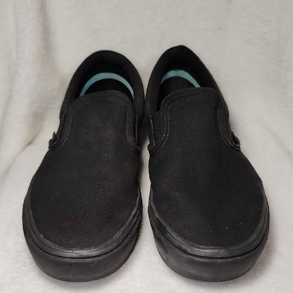 Vans Classic Black Slip-On Canvas ComfyCush Shoes 8.5
